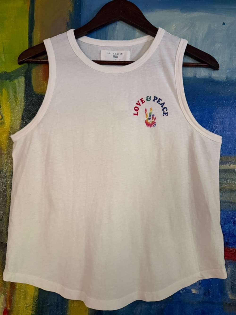Sol Angeles x Anthropologie "Love & Peace" Graphic Tank  medium